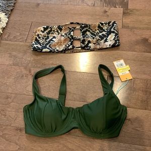Two bikini tops